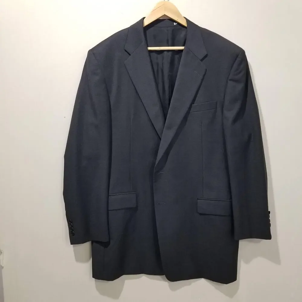 Hickey Freeman Suit Jacket Mens 46 Long Loro Piana Super 120s Wool USA Union
